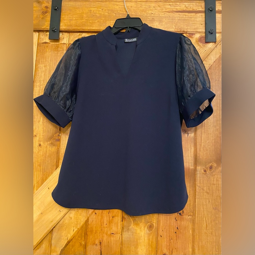 Navy blouse.